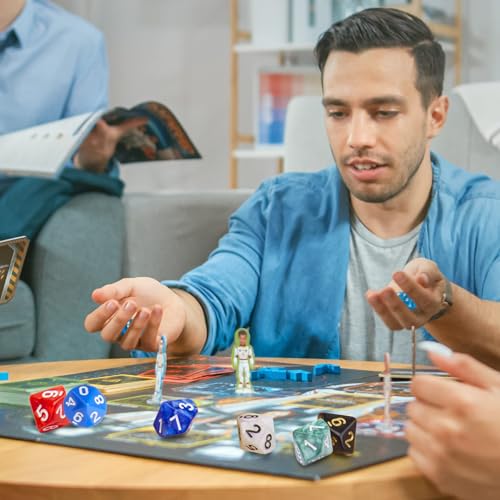 Würfel d10,Transparent Polyhedral Dice 10 Pack Blau 10 Seitige Würfel für DND MTG RPG Dungeons und Dragons Party Familiy Gathering Table Games 22mm