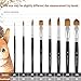 Watercolor Brushes Professional, Fuumuui 8Pcs Sable Paint Brush Set Variety Shapes with Flat, Round Pointed, Cat's Tongue Oval Wash Perfect for Watercolor Acrylic Gouache Inks Painting