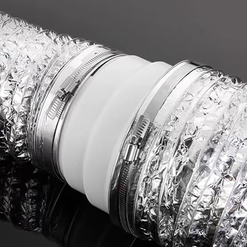 Sarini Ducting Reducer 160mm to 150mm 120mm Reducer Connector with 2 Hose Clamps 2 Rolls Foil Tape for Ventilation System Ventilation -Pack of 2