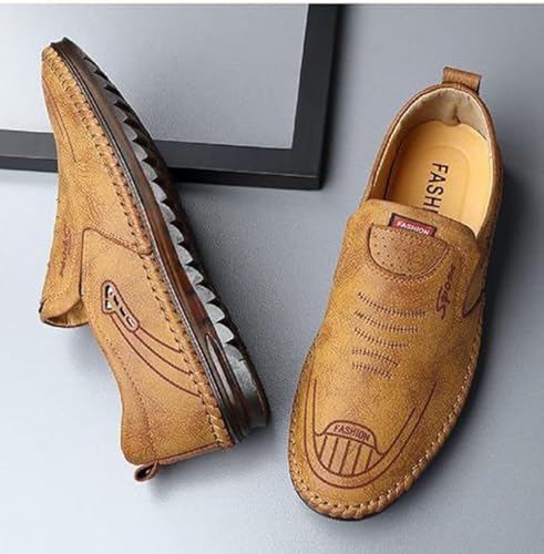 TangDao Men’s Loafers, Leather Slip On Moccasins Penny Loafers, Breathable Driving Walking Lightweight Casual Shoes2