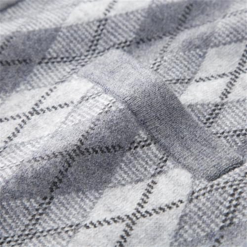 Men Wool Knit Sleeveless Buttons Down Cardigan V Neck Basic Thick For Winter Argyle Retro Vest4