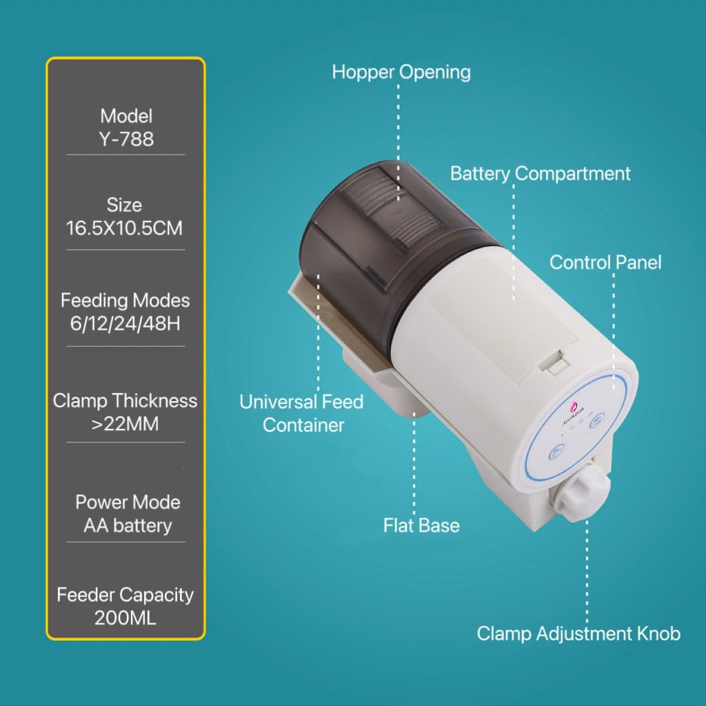 Distributeur Automatique de Nourriture pour Aquarium, Distributeur de Nourriture, Mangeoire Automatique, Distributeur de Nourriture pour Terrarium. (4 Modes and Manual)