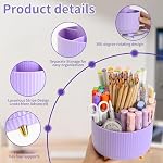 Camelmother 360°Rotating Pen&Pencil Holder For Desk With 5Slots Cute Office - Image 5