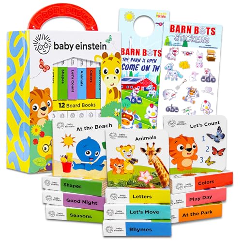 Disney Baby Einstein Board Books Set - Bundle with 12 Baby Einstein Board Books for Toddlers, Kids Plus More | Educational Toys for Young Kids