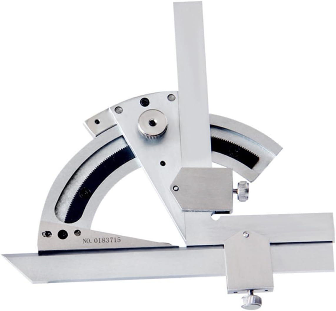Protractor Precision Angle Measuring Finder Ruler Tool with Bevel Edge Extension and Fine Adjustment for Woodworking and Construction Portable Rust-resistant Design