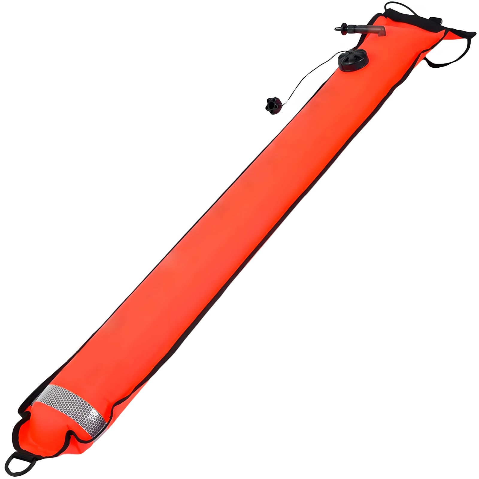 Scuba Dive SMB 6 Ft X 7 in with Reflective Strips, Orange Marker Buoy, Easy Inflation Valve for Enhanced Safety
