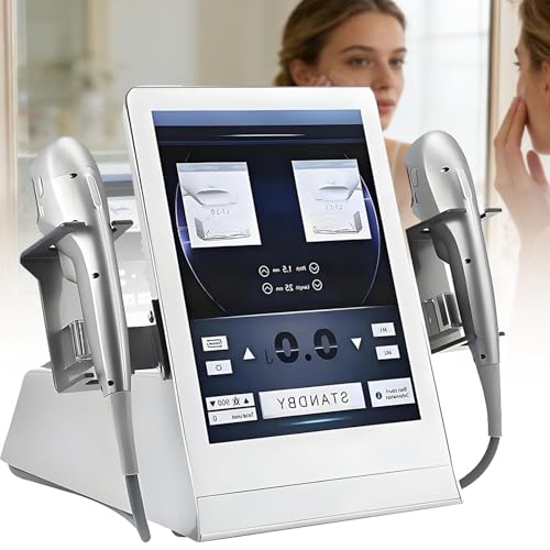 AityBuy 7d Dispositivo Antiedad Hifu con 7 Cartuchos, 20 000 Disparos Faciales Y 30 000 Corporales, Lifting No Invasivo para Eliminar Arrugas Y Celulitis, Pantalla Táctil Inteligente De 15'