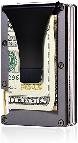 HONB Money Clip Credit Card Holder Father's Gift (Aluminum Black)