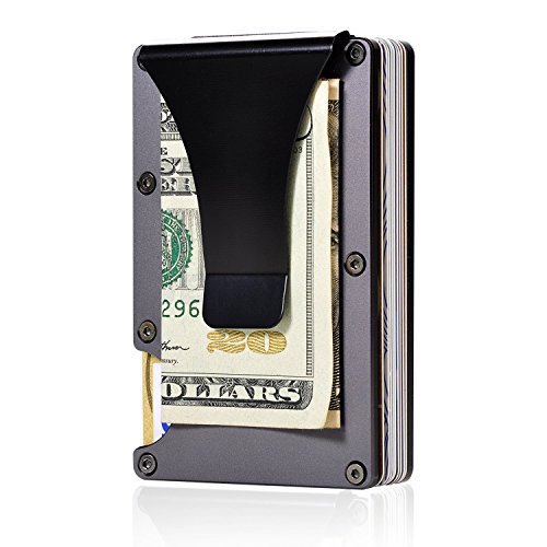 Honb Money Clip Credit Card Holder Father's Gift (Aluminum Black) #TOP30