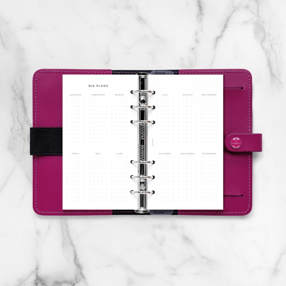 Filofax Kalender-Tagebuch-Nachfüllpackung, persönliche/kompakte Größe, Wochenansicht, minimales Tagebuchpaket, weißes Papier, mehrsprachig: fünf Sprachen, 2026 (C68490-26)