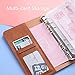A6 PU Leather Notebook Binder Refillable 6 Ring Budget Binder for A6 Filler Paper, Loose Leaf Personal Planner Binder Cover with Buckle Closure-Pink (Binder & Zipper Bag)