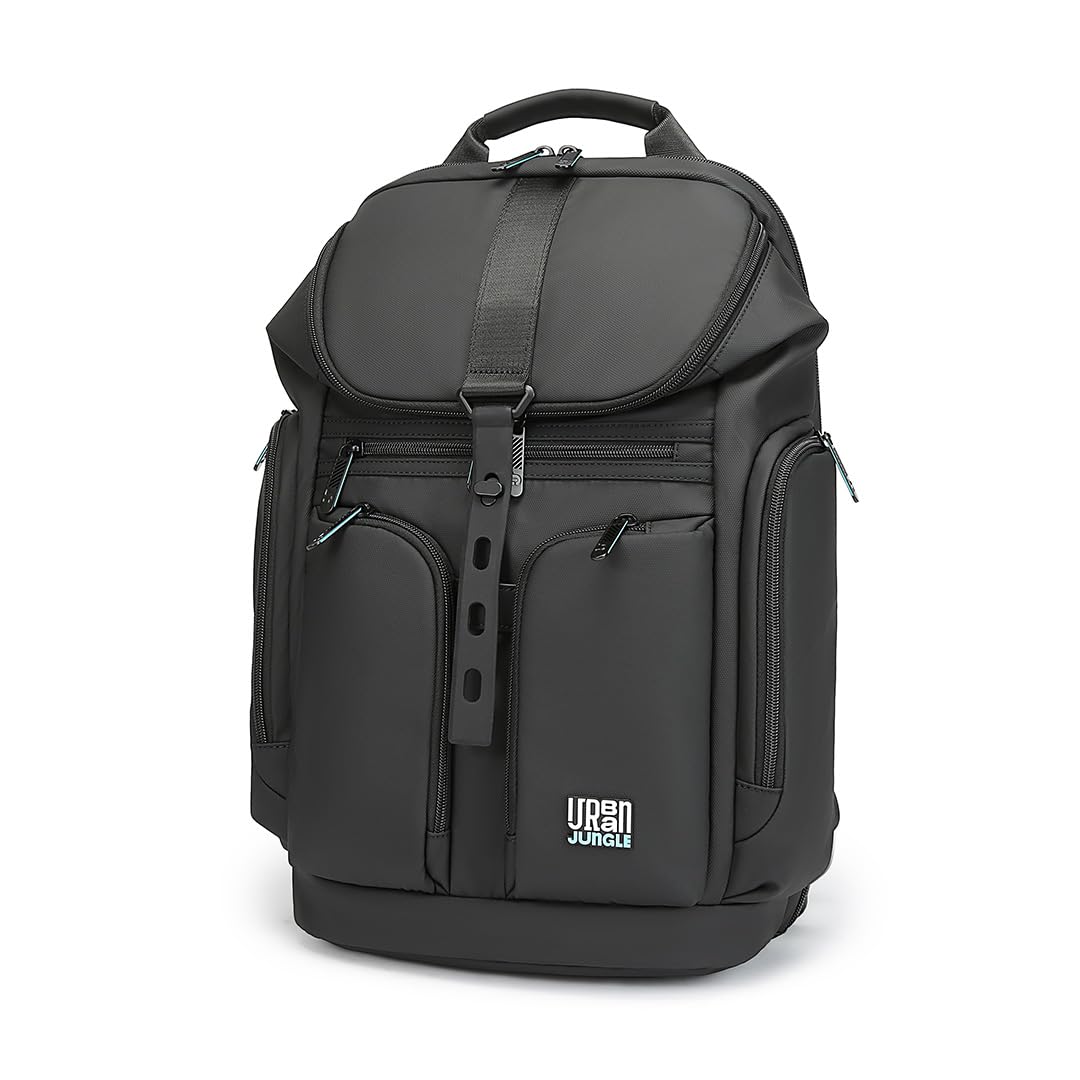 Urban Jungle Soho Workpack, 25Ltrs Water Resistant, Premium Polyester Laptop Backpack for Men and Women, Black-image-8