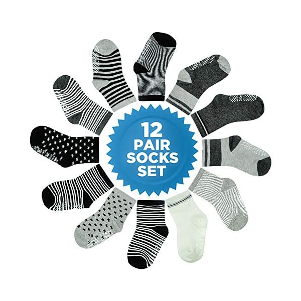 Baby Jungen Mädchen Anti-Rutsch-Socken – 12 Paar Baumwolle Niedlich Trainieren Slipper Grip Kleinkind Kinder Lustige… – Bild 8