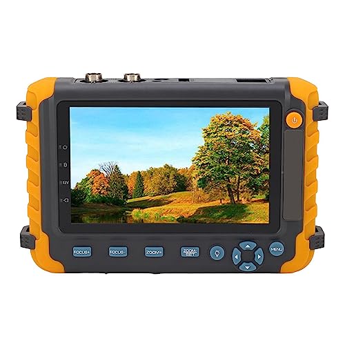 Testeur de Vidéosurveillance, Testeur de Caméra IP 5 Pouces 8MP, Testeur de Moniteur Vidéo Analogique Coaxial AHD TVI CVI avec Test de Câble UTP, Contrôle PTZ, Entrée VGA HDMI (Prise UE)