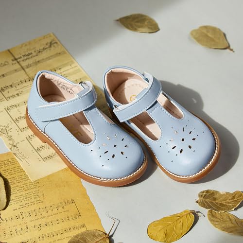 Image of GINFIVE Toddler Girls Dress Shoes Little Kids Flats School Mary Janes Shoes