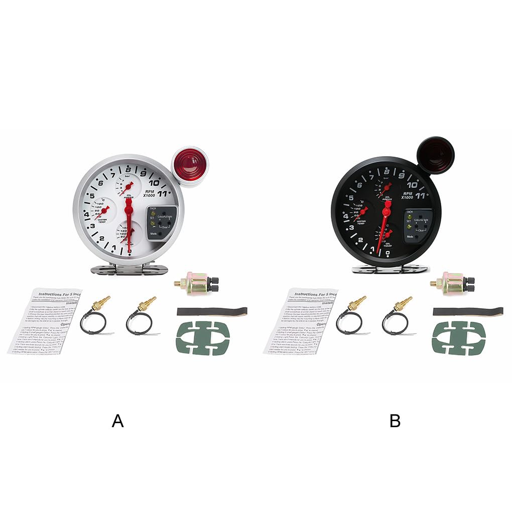 5 indicatori 4 in 1 Tachimetro Eccezionale Facile da leggere Precisione Caratteristiche Per Meccanici e Appassionati di Auto Accurato