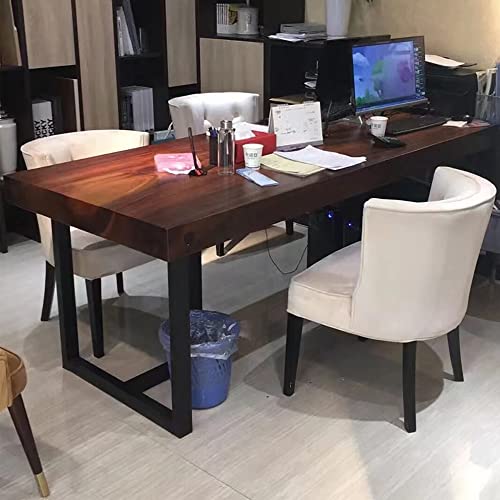 Metal Table Legs 28 Inch Height X 24 Inch Wide With Adjustable Protector Feet, Industrial & Rustic Style Heavy Duty Metal Furniture Legs For Desk/Table, (Bear Up To 800Lb), Black, T-Shape Set Of 2 #TOP6