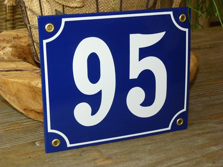 Numéro de maison émail 18x15 cm bleu pour remplacer votre signalisation usée par le soleil