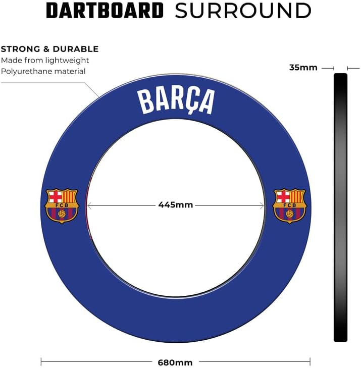 Darts Corner Officially Licensed Barcelona Football Club Barca FC Dartboard and Darts Surround