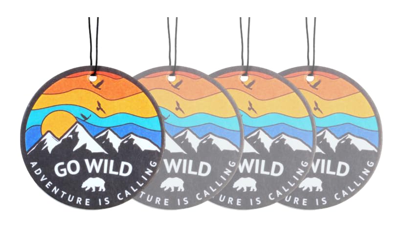 Image of Outdoor Adventure Car Air Freshener 4 Pack Scented With Premium Oils By Fresh Fresheners (Go Wild)