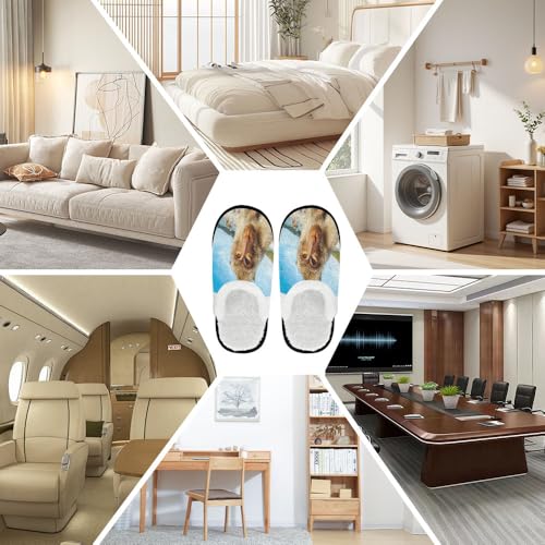 Fuzzy Travel Slippers for Women Men Indoor Outdoor Funny Animal Print Bedroom Fluffy Slipper Fleece-Lined Fall Winter Warm Cozy Soft Plush House Shoes Holiday Gifts4