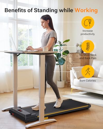 Under Desk Treadmill for Home/Office, Portable with Remote Control and LED Display