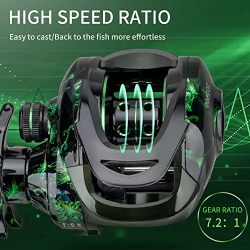 Yklp Fishing Baitcasting Reel, Baitcaster Fishing Reels With 18+1Bb Stainless Steel Ball Bearings,Magnetic Braking System For Fishing Saltwater Freshwater, Available In 7.1: 1 #TOP3