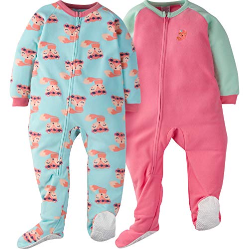 Gerber 2-Pack Blanket Sleeper, Girl Fox, 3T