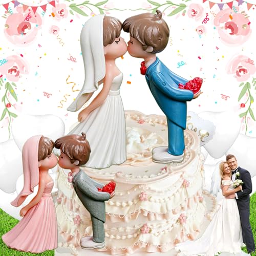 WiDream 2 Pares Decoración de Estatuilla de B-oda, Estatuillas