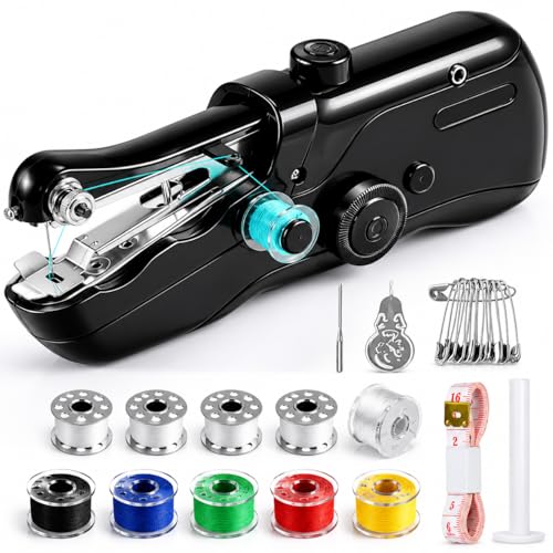 Handheld Sewing Machine Mini Portable Electric Sewing Machine for Beginners Adult (Black)