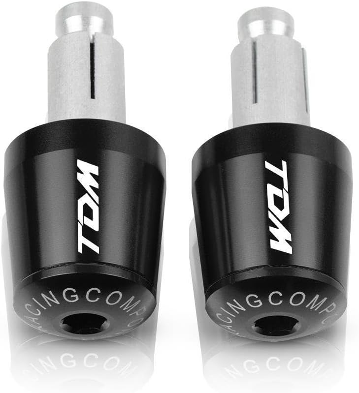 SCUUBE Handlebar Plug for Yam&ha TDM850 TDM900 TDM 900 850 1991-2002 1993 1995 2000 2001 7/8" 22MM Handle Bar Ends Motorcycle Handlebar Grips End Cap Anti Vibration (Color : Silver)