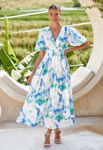 Image of Maxigerui Women's Summer Floral Maxi Dress Spring Wedding Guest Dress 2026