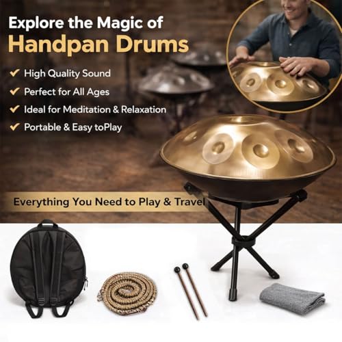 Handpan Drum 440Hz 9 Notas Gold miniatura 7