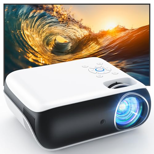 Image of HAPPRUN Native 1080P Bluetooth Projector, Full HD Portable Outdoor Movie Projector with Built-in Speaker, Compatible with Smartphone, HDMI, USB, AV, Fire Stick, PS5 for Home, Bedroom, Outdoor Use