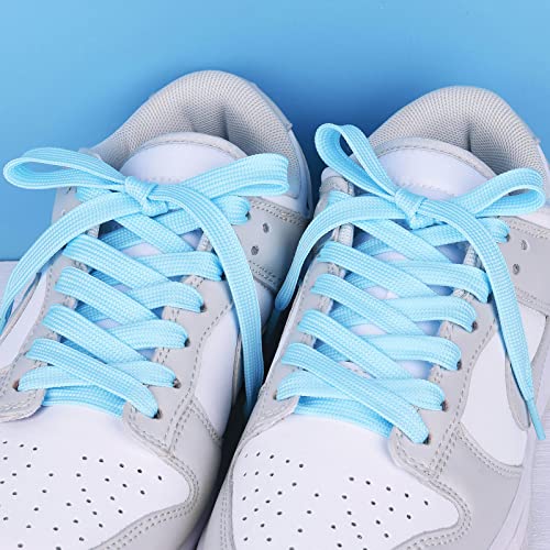 Image of Booyckiy 2 Pairs 2 /5 inch Flat Shoe Laces for Sneakers 31 Colors Shoelaces in 27 inch-72 inch