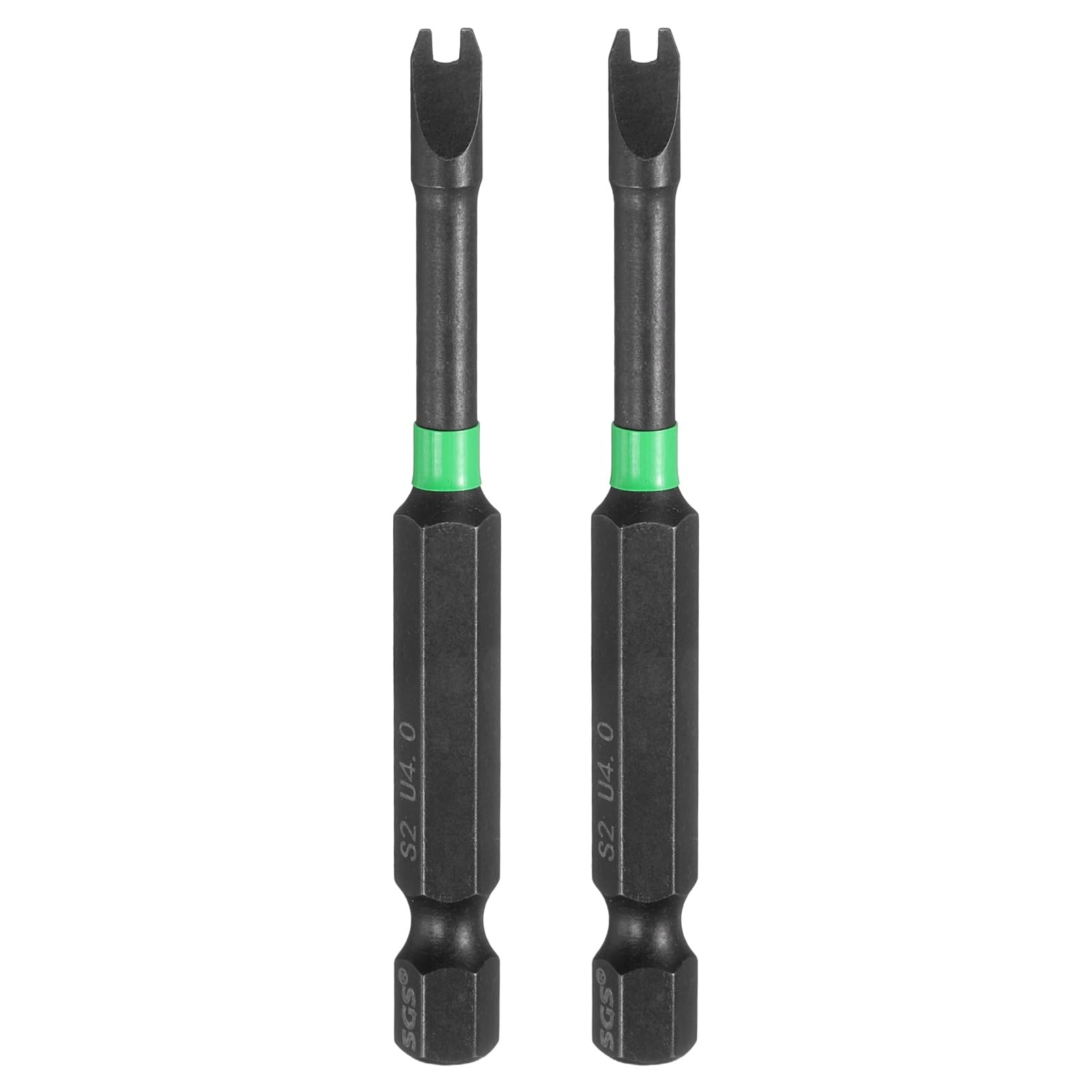 sourcing map 2pcs U Shaped Screwdriver Bit 70mm / 2.76" Length S2 Steel U4 Magnetic Screwdriver Drill Bits Power Tools with 1/4" Hex Shank for Electrician Mechanic Precision Repair