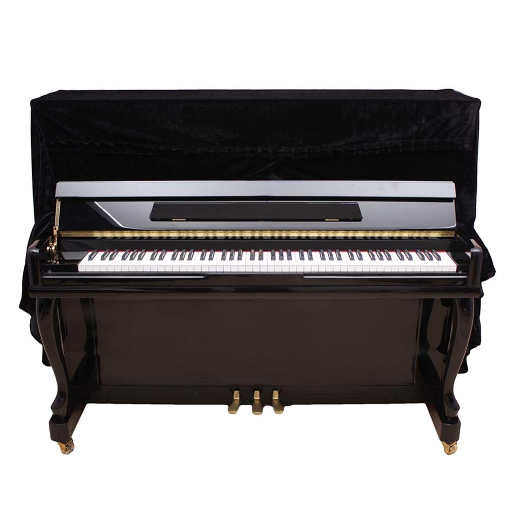 Alomejor Cubierta de Piano Completa de Moda Arte de Tela Más Pleuche Decorado para Piano Vertical Vertical Universal