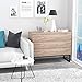 Homfa 3 Drawer Chest, Nightstand Storage Cabinet Organizer Collection with Steel Legs, Side Bed Sofa Sideboard Buffet Cabinet Decor Accent Furniture for Home Office