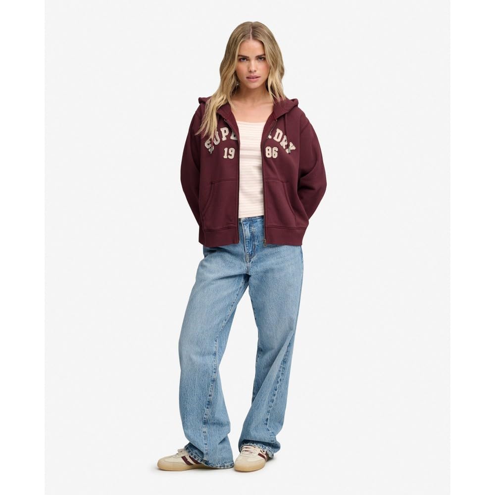 Superdry Athletic Essentials Relaxed Crop Full Zip Sweatshirt XL