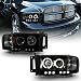 For 2002-2005 Dodge Ram 1500 | 2003-2005 Ram 2500 3500 Black Smoke Dual Halo Projector LED Headlights