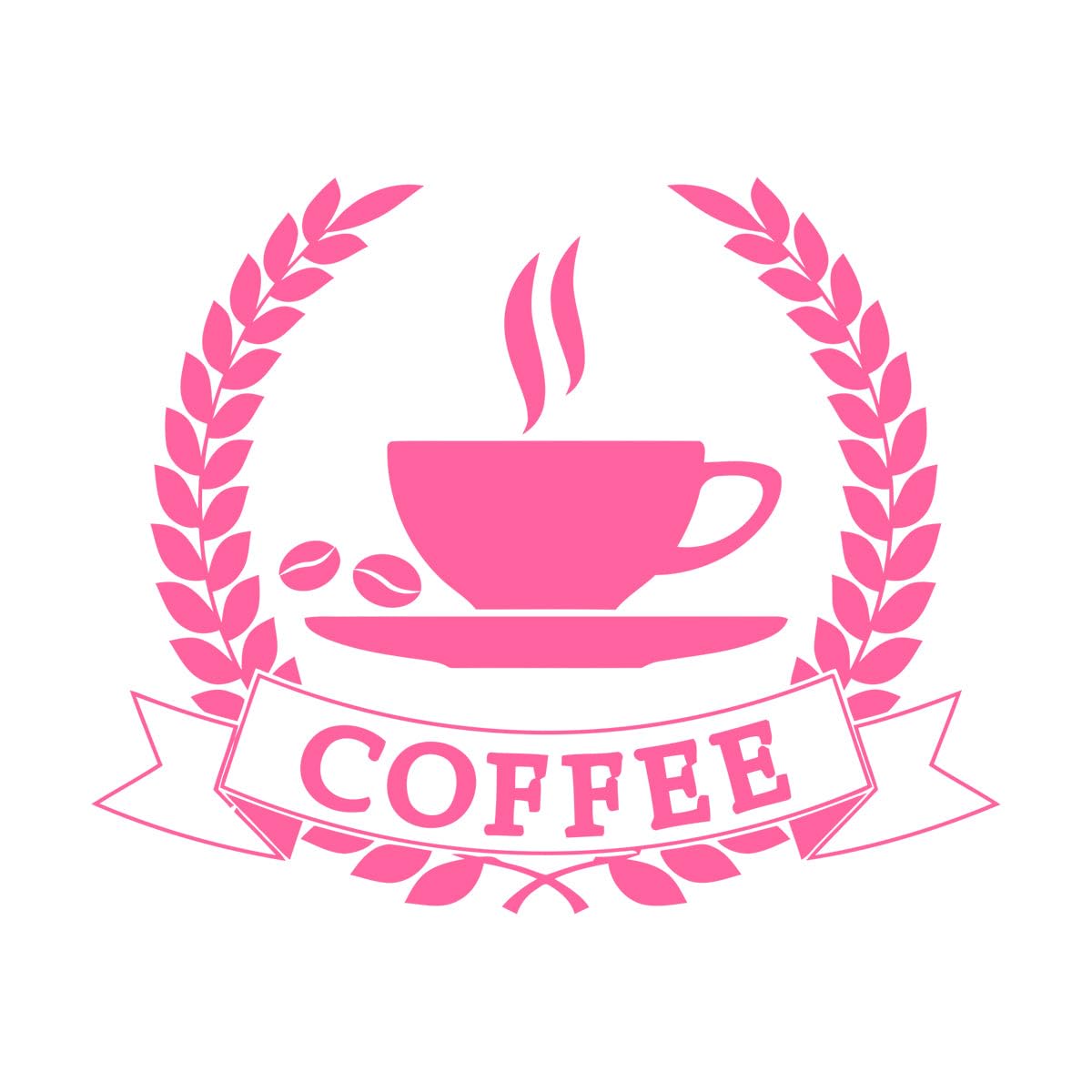 Cafe Vinyl Wall Decal Coffee Beans Tea Cup Shop Restaurant Wall Stickers for Cafe Wall Decor Mural Removabel Wallpaper Extra Large - 63x75cm