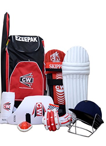 Image of CW Player Choice Cricket Full Kit Complete Cricket Kit Set for Boys 14 Years Above All Age Kit with Leather Ball Senior Size Sports Cricket Kit (Without Bat) RH Batting Kit Full Cricket Accessories
