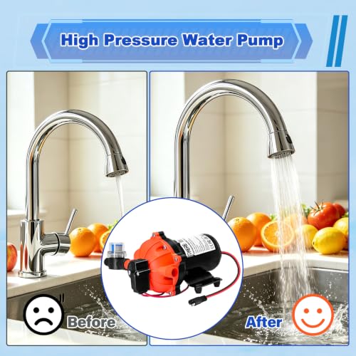 Image of 12V Sprayer Pump,Fresh Water Pump,7.0GPM,75PSI 5 Chamber Self-Priming Diaphragm Pump,Ideal for Agricultural Spraying,RV,Marine,Yacht Sprayer and Pressure Washing-1 /2 MNPT Connection