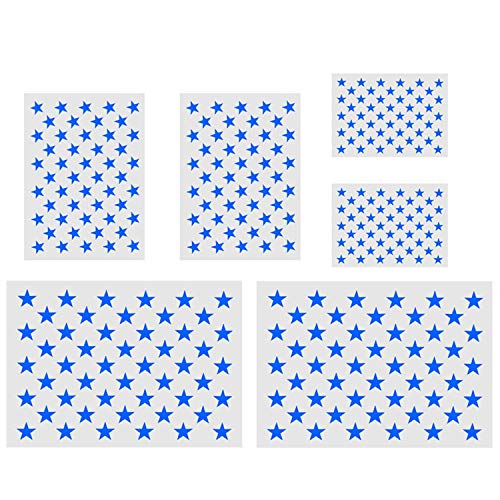 6 Pieces Star Stencil 50 Stars American Flag Stencils for Painting on Wood