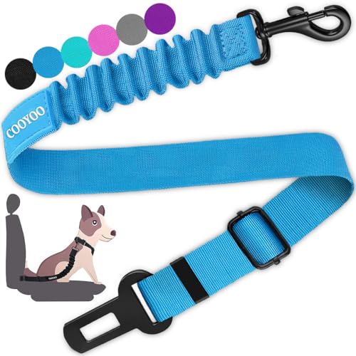Image of COOYOO Dog Seat Belt, Durability Retractable Dog Car Harness Adjustable Dog Seat Belt for Vehicle Nylon Pet Safety Seat Belts Heavy Duty & Elastic