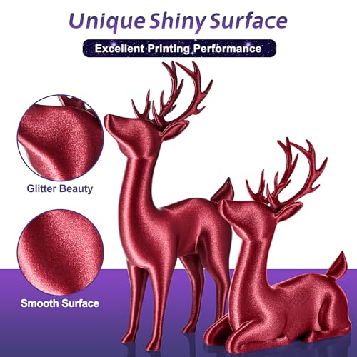 Image of ERYONE Sparkly Galaxy Glitter Red PLA 3D Printer Filament 1.75mm 1kg (2.2LBS) /Spool