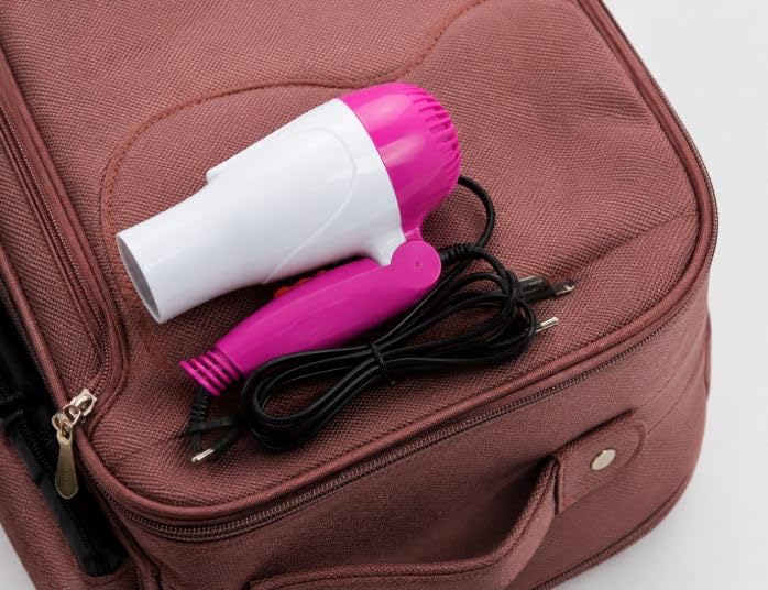 Image of Mini Hair Dryer for Women & Men | Compact Blow Dryer with Powerful Airflow | Lightweight Handheld Styling Appliance | Portable Travel-Friendly Design | Pink | Pack of 1