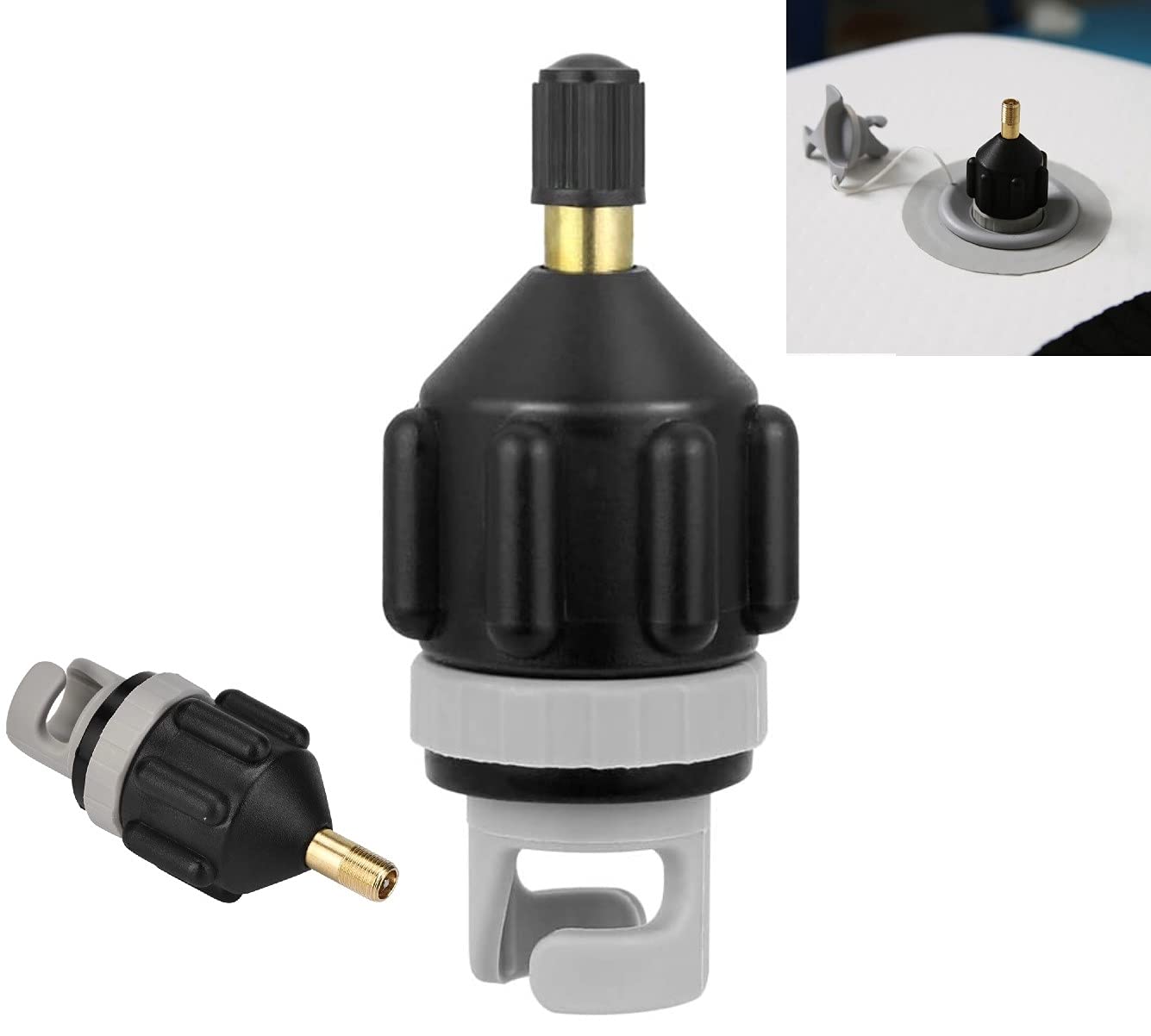 JGR SELECT Adaptador Válvula para Canoa – Convertidor de Válvula para Bomba de Aire - Accesorio Adaptador para Inflar Canoa, Sup, Paddle Board, Bote Inflable, Kayak