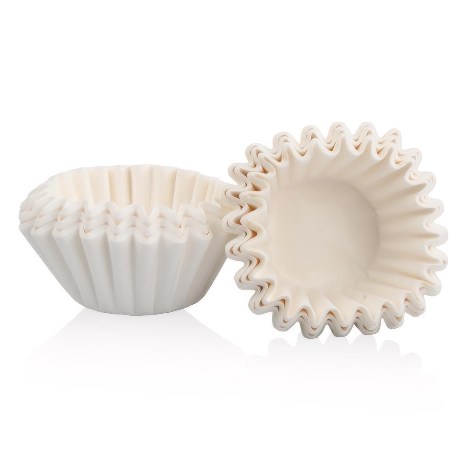 200 PCS Basket Type Coffee Filter Papers, Disposable Basket Coffee Filters, Biodegradable Coffee Filter Flowers, 1-4 Cup White Coffee Filters, for Small Coffee Makers/Pour Over Coffee Machines