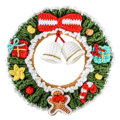 Ghirlanda natalizia all'uncinetto, personalizzabile e da collezione, X1, ghirlanda invernale fatta a mano, decorazione natalizia in filo, leggera e da appendere, per porte d'ingresso, finestre